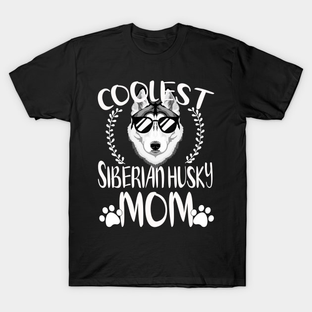 Glasses Coolest Siberian Husky Dog Mom T-Shirt by mlleradrian